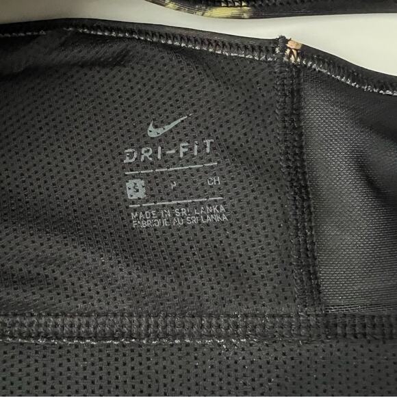 Nike Everything Bra Black Yellow Floral Print mesh keyhole back - Picture 3 of 5